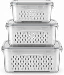Kit FreshBox 3 – Organizadores Herméticos para Geladeira